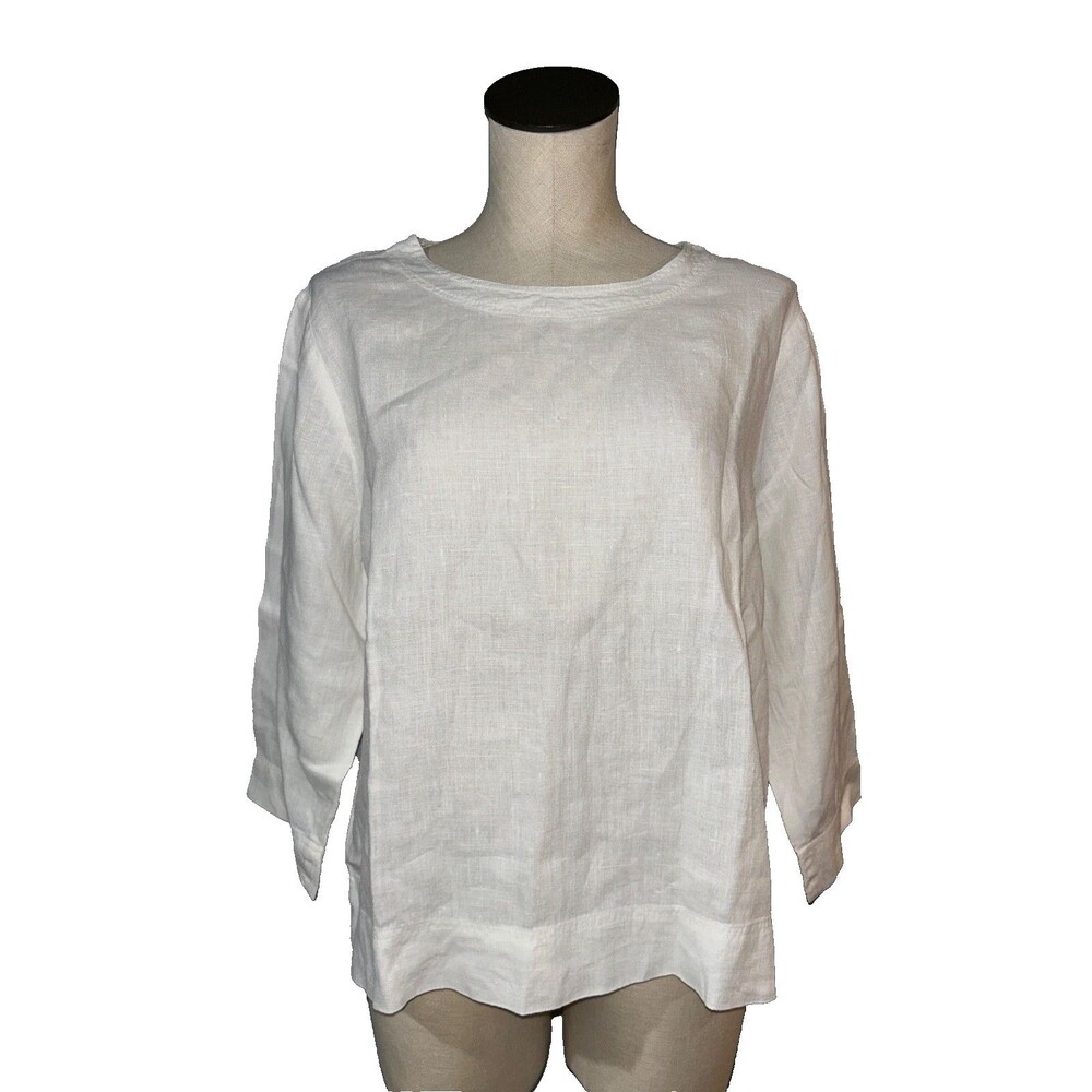 Hot Cotton By Marc Ware Made in USA 100% Linen Women’s Peasant Top size M